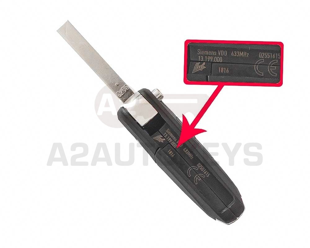 Opel Corsa C Genuine Flip Remote Key 2 Button 433MHz