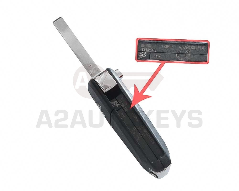 Opel Vectra C Genuine Flip Remote Key 2 Button 433MHz