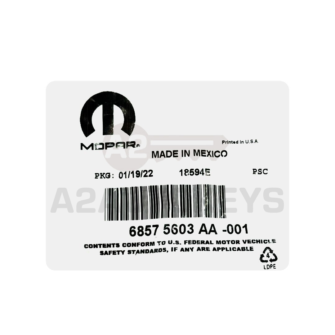 RAM 2019-2024 Genuine Smart Remote Key 5 Buttons 433MHz 68584154AA, 68575603AA