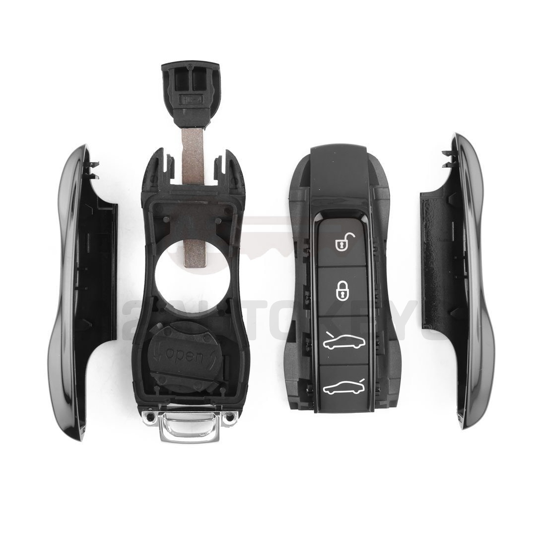 Porsche 2019 Smart Remote Key Shell 4 Buttons Sports Trunk - Black Color