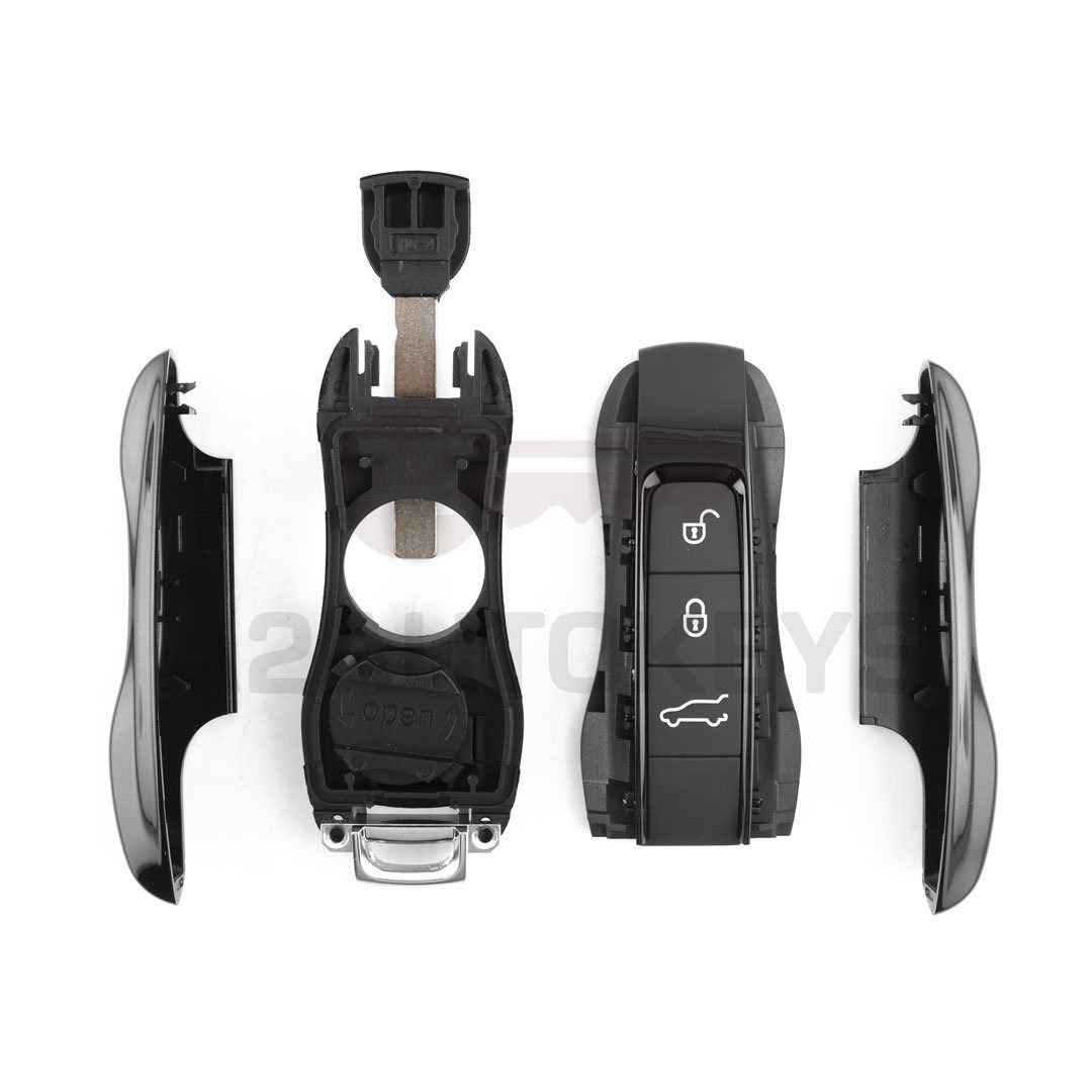 Porsche 2019 Smart Remote Key Shell 3 Buttons SUV Trunk - Black Color
