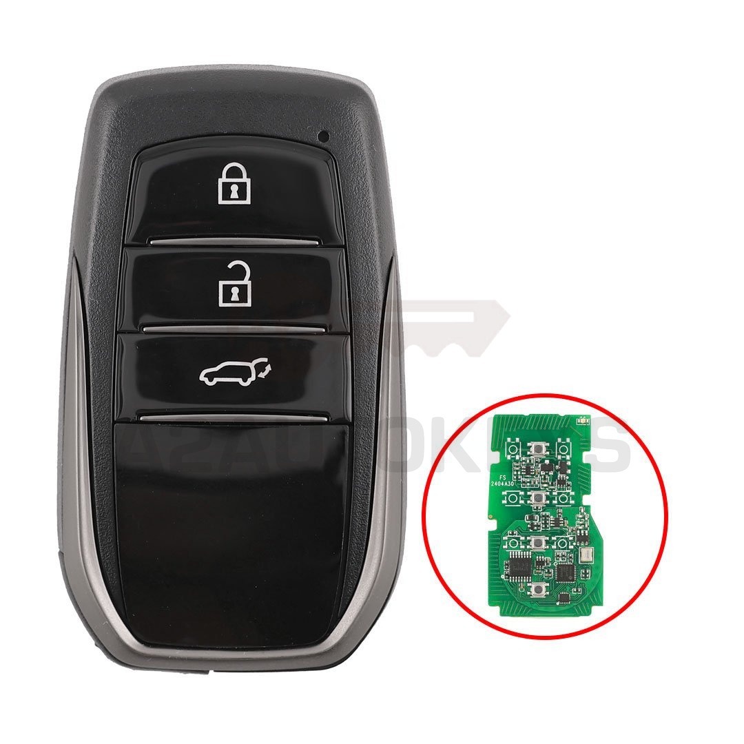 Toyota 2023 Smart Remote Key Shell 3 Buttons Chrome Sides BA Type