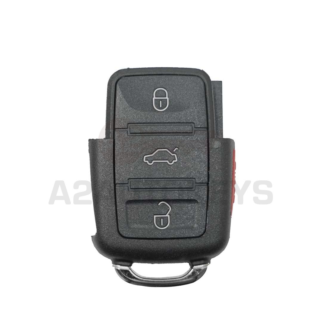 Volkswagen VW Flip Remote Shell 3+1 Button With Battery Holder and without Head