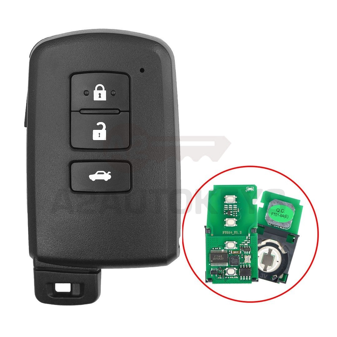 Toyota Camry 2013-2018 Smart Remote Key Shell 3 Buttons Sedan Trunk