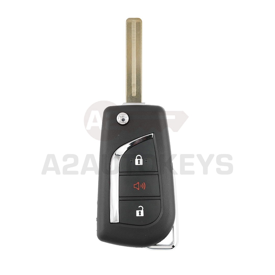 Toyota 2019 Flip Remote Key Shell 2+1 Buttons Toy48 Blade