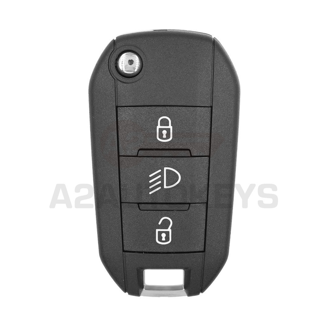 Peugeot Citroen 3 Button Flip Remote Key Shell With HU83 Blade