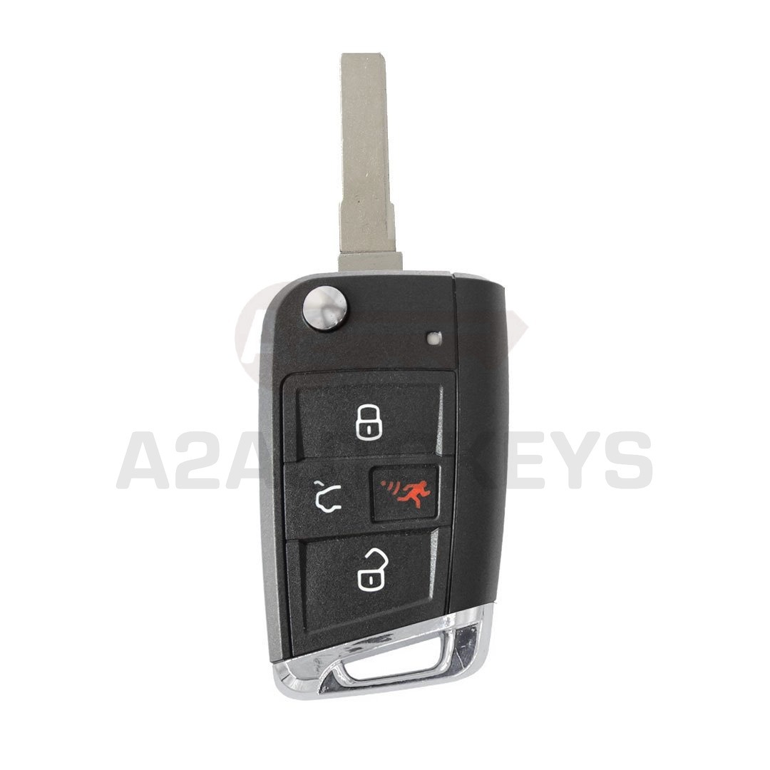 Volkswagen Golf MQB 2015 Flip Remote Key Shell 3+1 Buttons