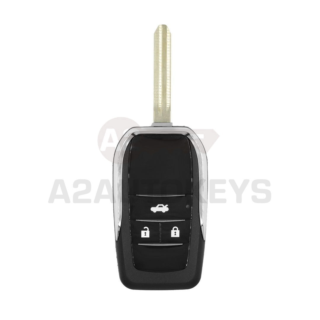 Toyota Flip Remote Key Shell 3 Buttons Modified Horizontal Type