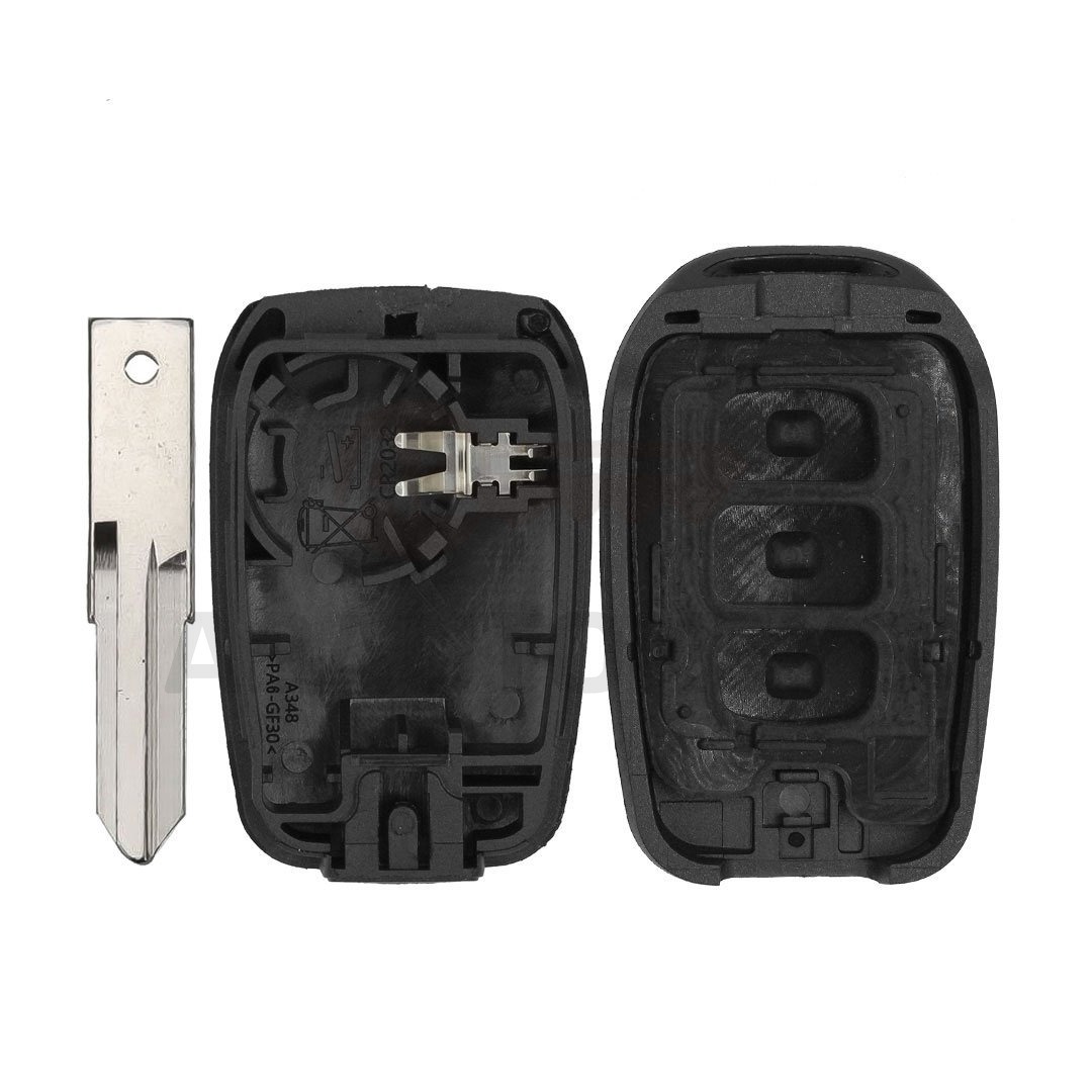 REN Non-Flip Remote Key Shell 3 Buttons With Battery Holder