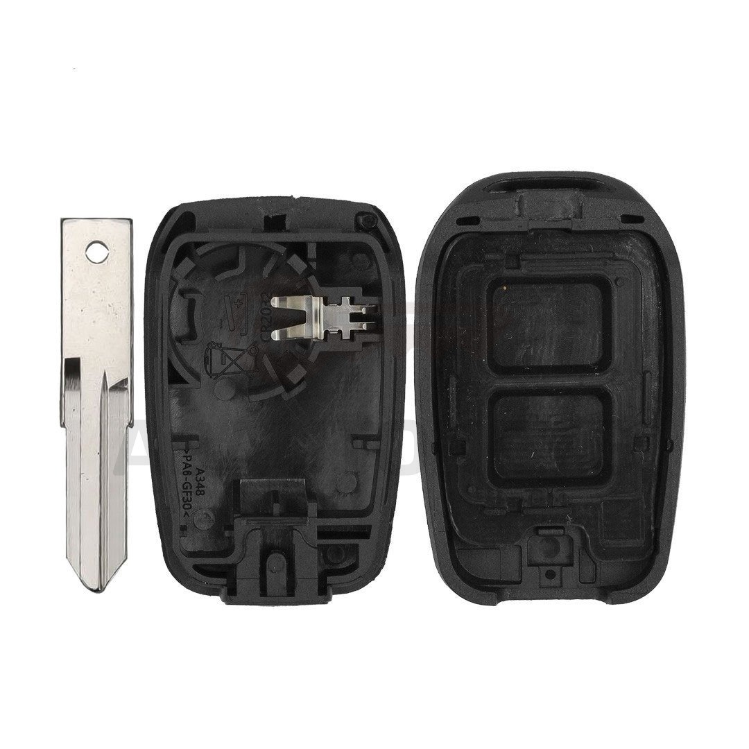 REN Non-Flip Remote Key Shell 2 Buttons With Battery Holder