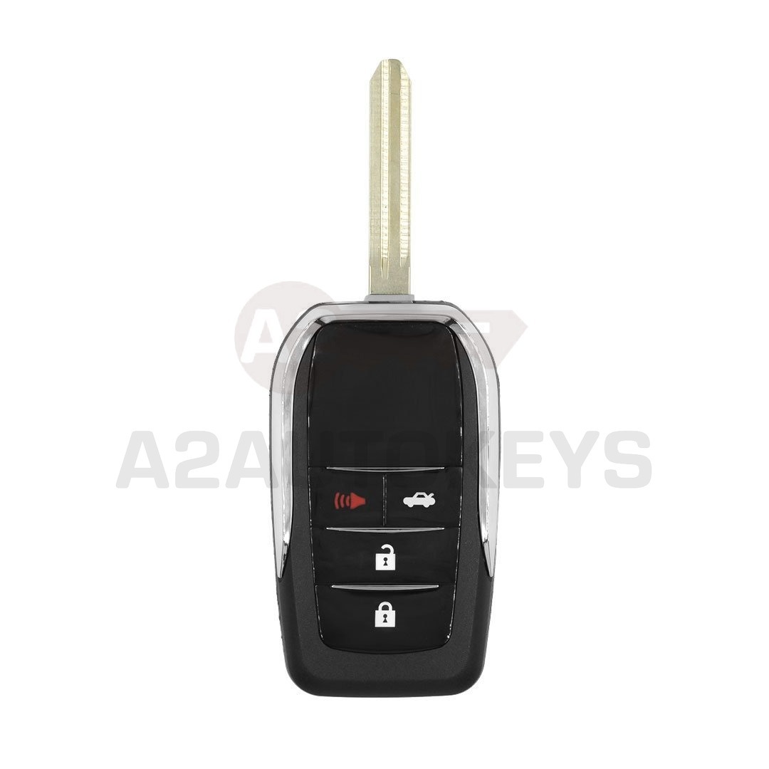 Toyota Flip Remote Key Shell 3+1 Buttons Modified Vertical Type