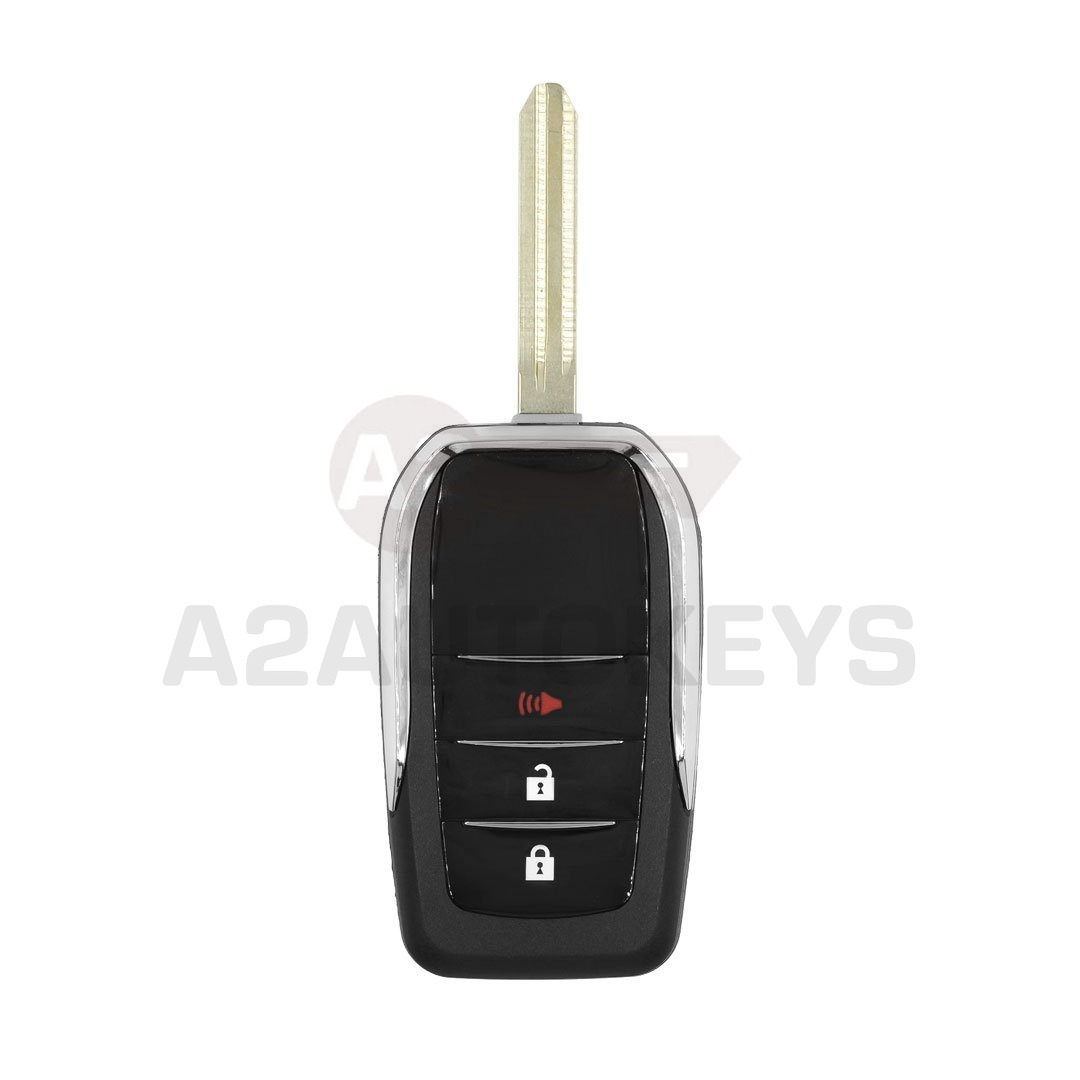 Toyota Flip Remote Key Shell 2+1 Buttons Modified Vertical Type