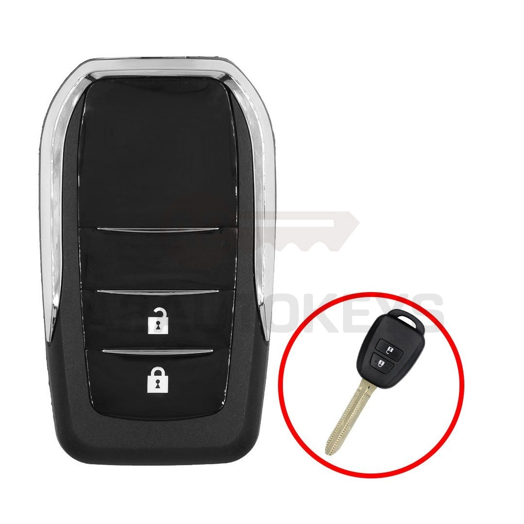 Toyota Flip Remote Key Shell 2 Buttons Modified Vertical Type