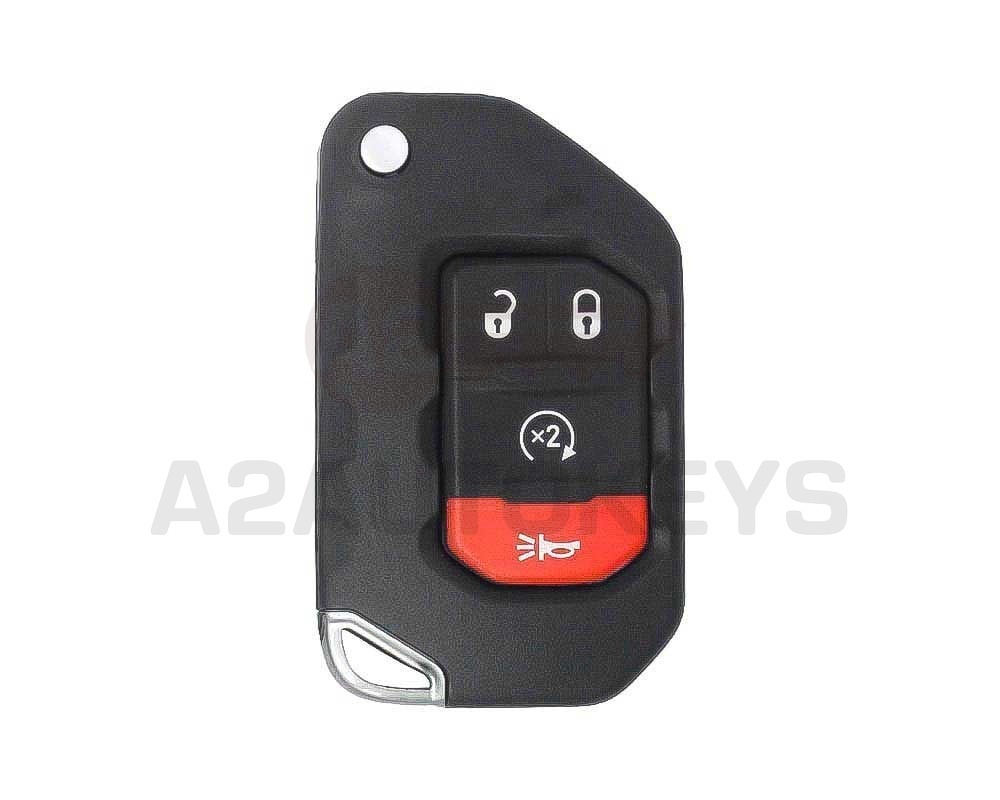 Jeep Wrangler Flip Remote Key Shell 3+1 Buttons