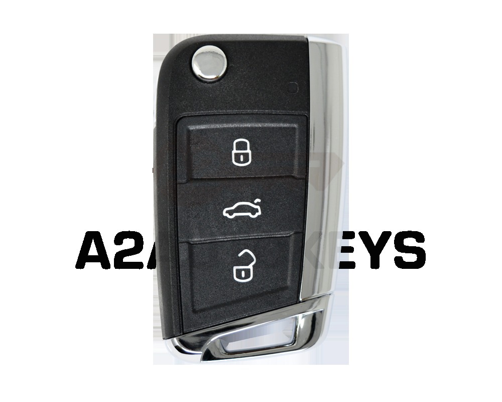 Volkswagen VW Golf Flip Remote Key Shell 3 Buttons HU66 Blade