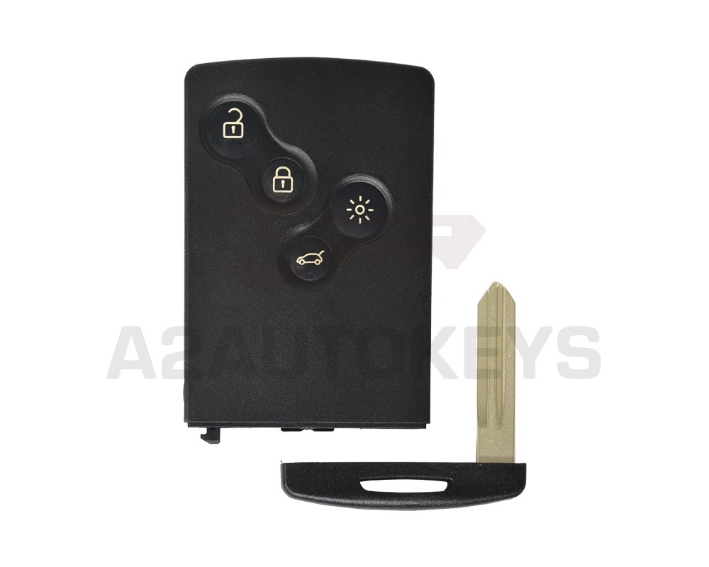 REN Fluence Megane3 Clio4 Remote Card Shell 4 Buttons with NSN14 Emergency Key Blade