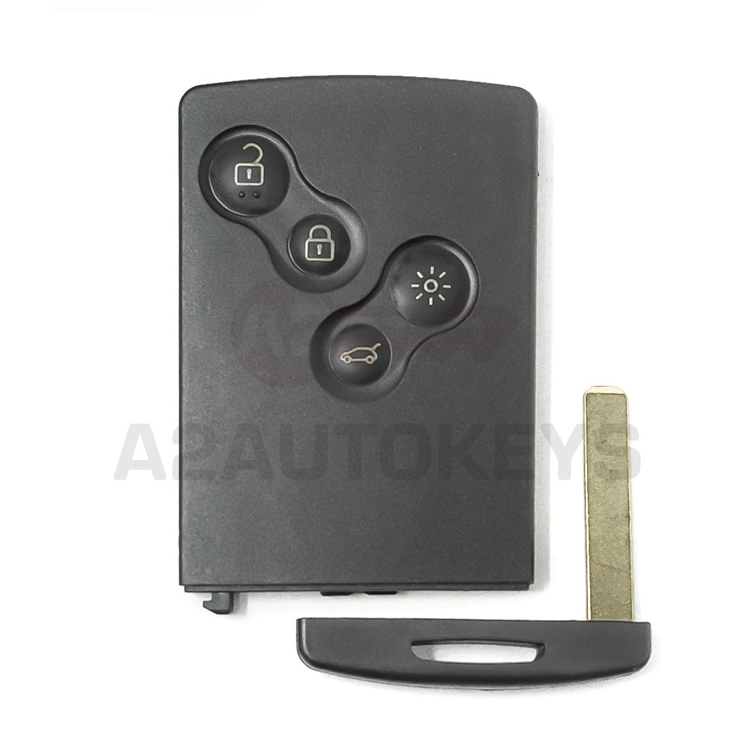 REN Fluence Megane3 Clio4 Remote Card Shell 4 Buttons with Laser Blade Emergency Key
