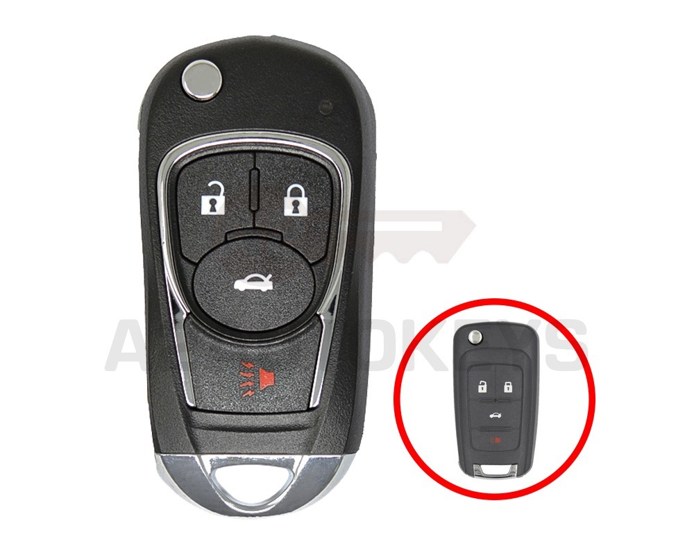 Chevrolet Flip Remote Key Shell 3+1 Button Modified Type