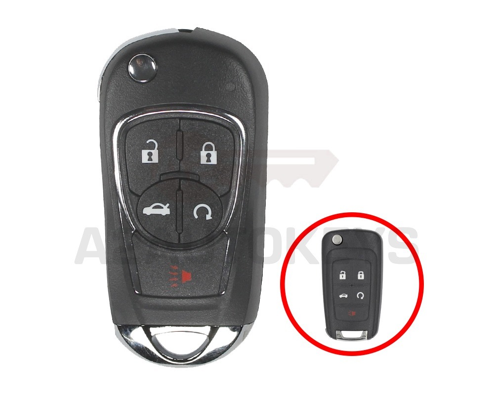 Chevrolet Flip Remote Key Shell 4+1 Button Modified Type