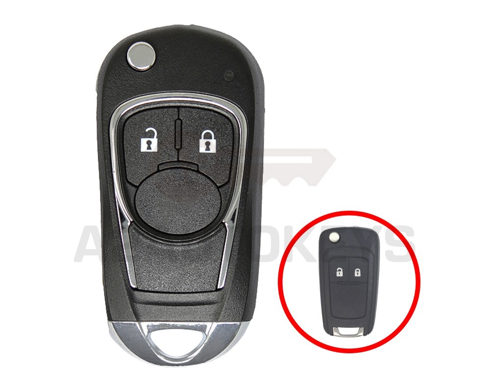 Opel Chevrolet Flip Remote Key Shell Modified Type 2 Buttons