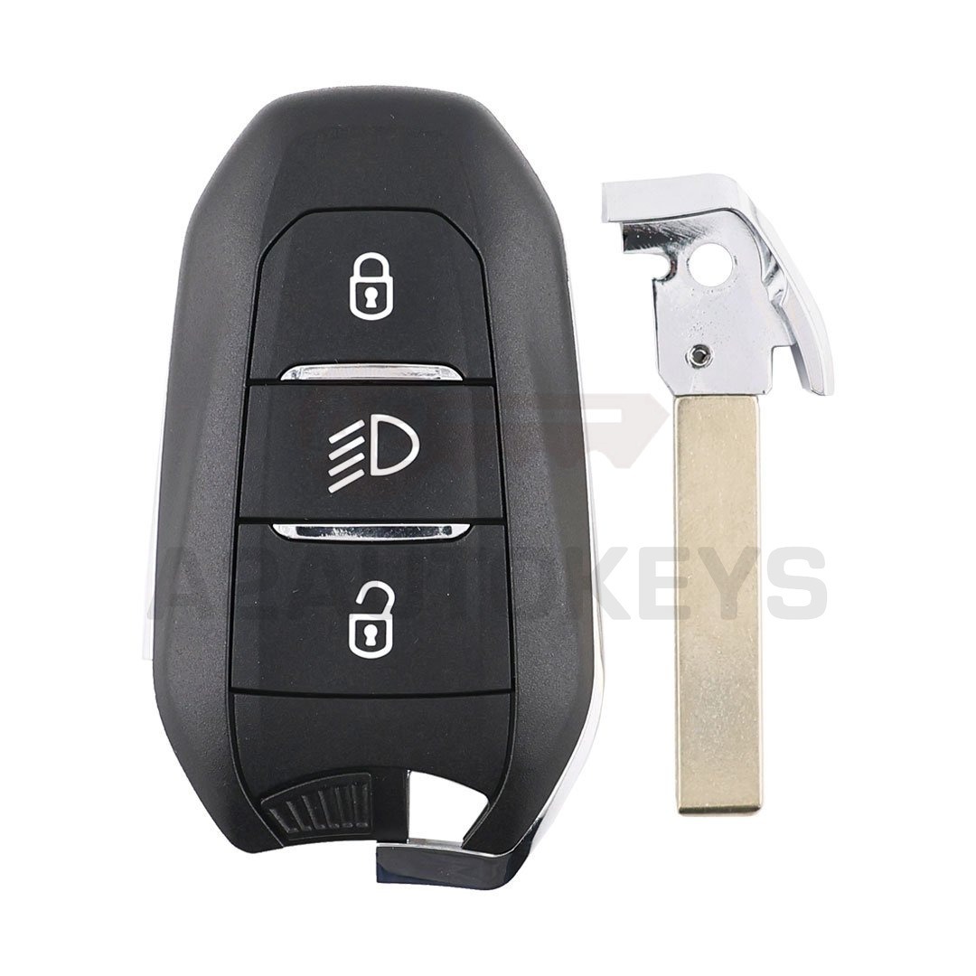 Peugeot Citroen Opel Smart Remote Key 3 Buttons Light 433MHz