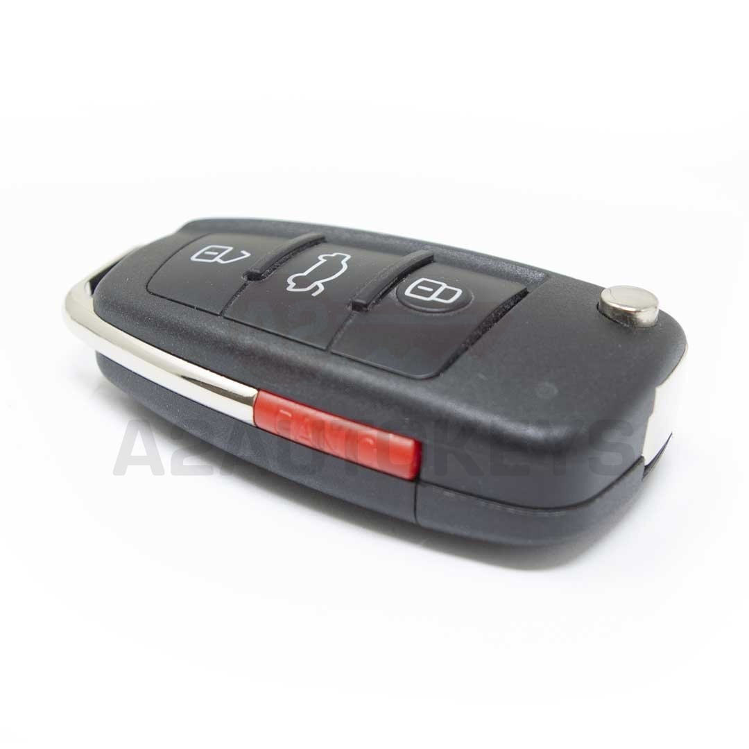 Audi Flip Remote Key Shell 3+1 Buttons