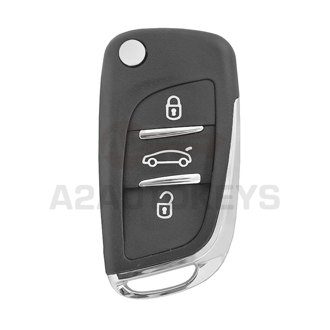 Citroen Flip Remote Key Shell 3 Button Without Battery Holder