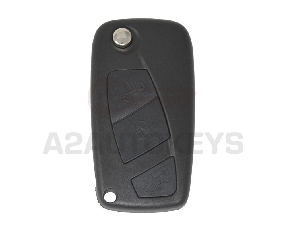Fiat Fiorino Flip Remote Key Shell 3 Button Black Color
