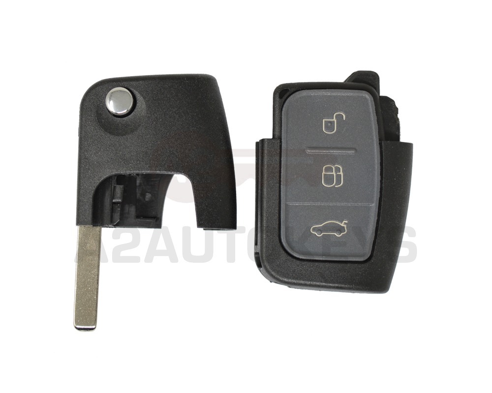 Ford Flip Remote Key Shell 3 Buttons HU101 Blade
