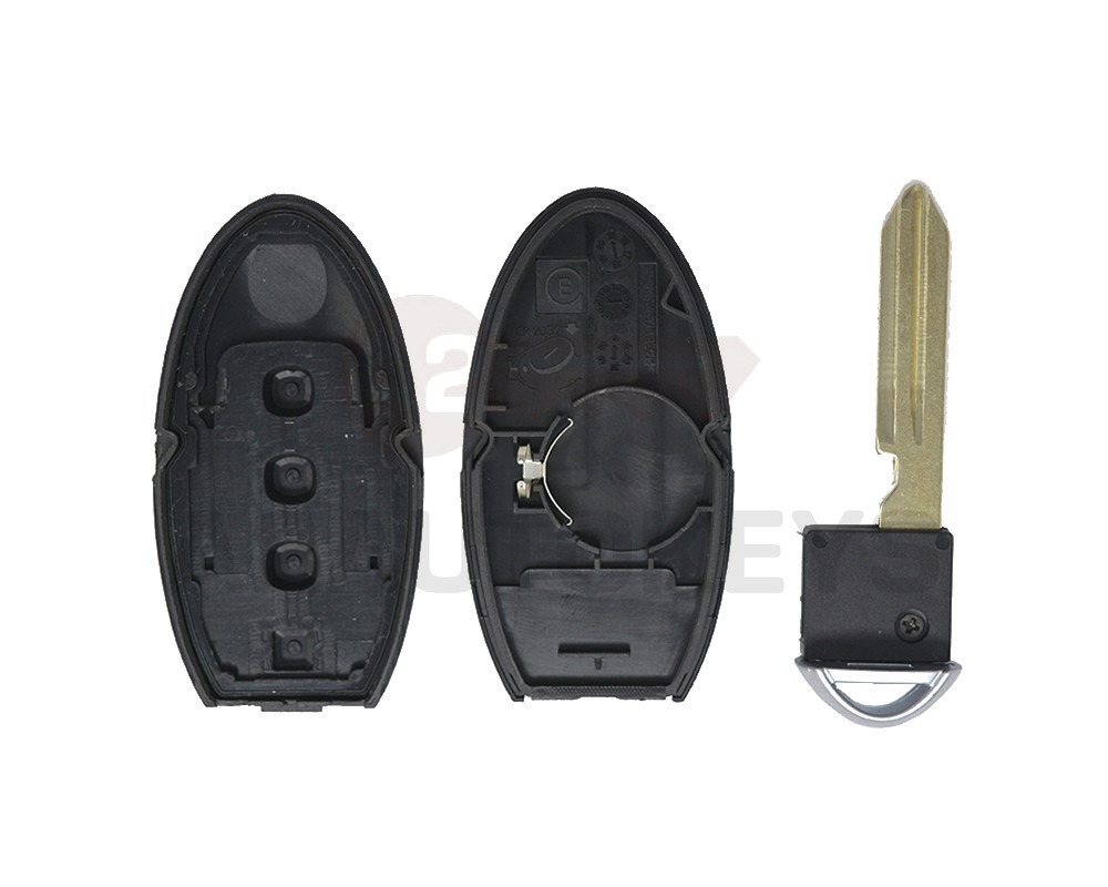 Infiniti Smart Remote Key Shell 3+1 Button With Side Groove Right Battery Type