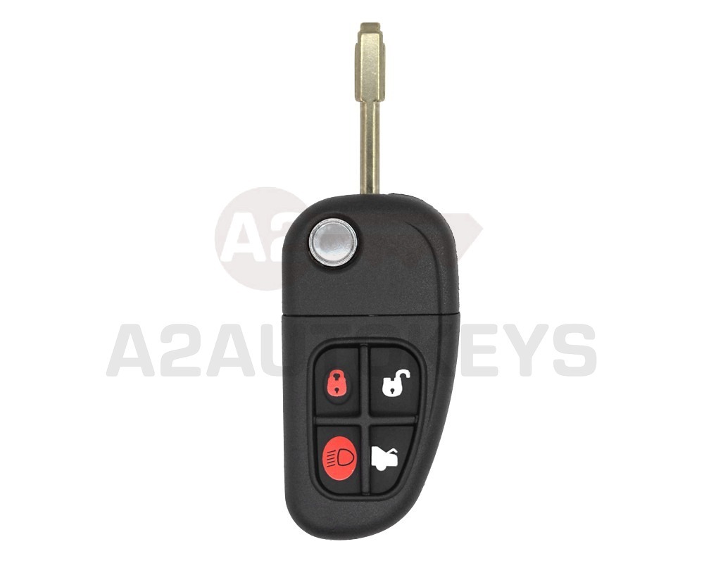 Jaguar Flip Remote Key Shell 4 Buttons with Head