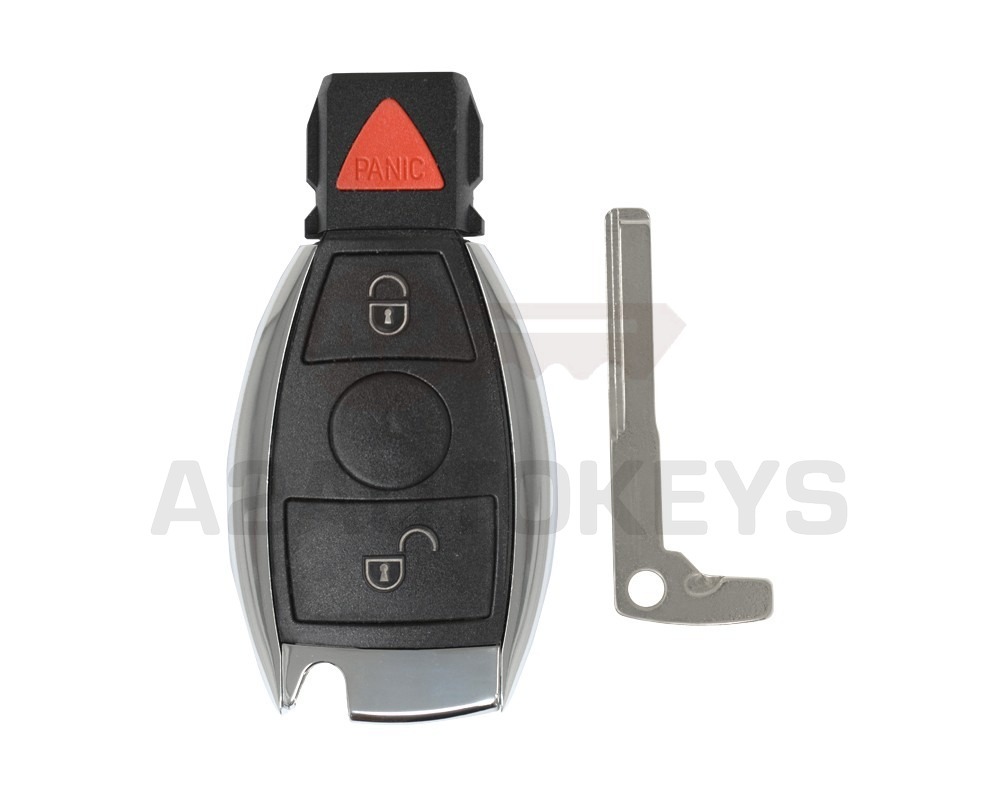 Mercedes BGA Chrome Remote Key Shell 2+1 Button