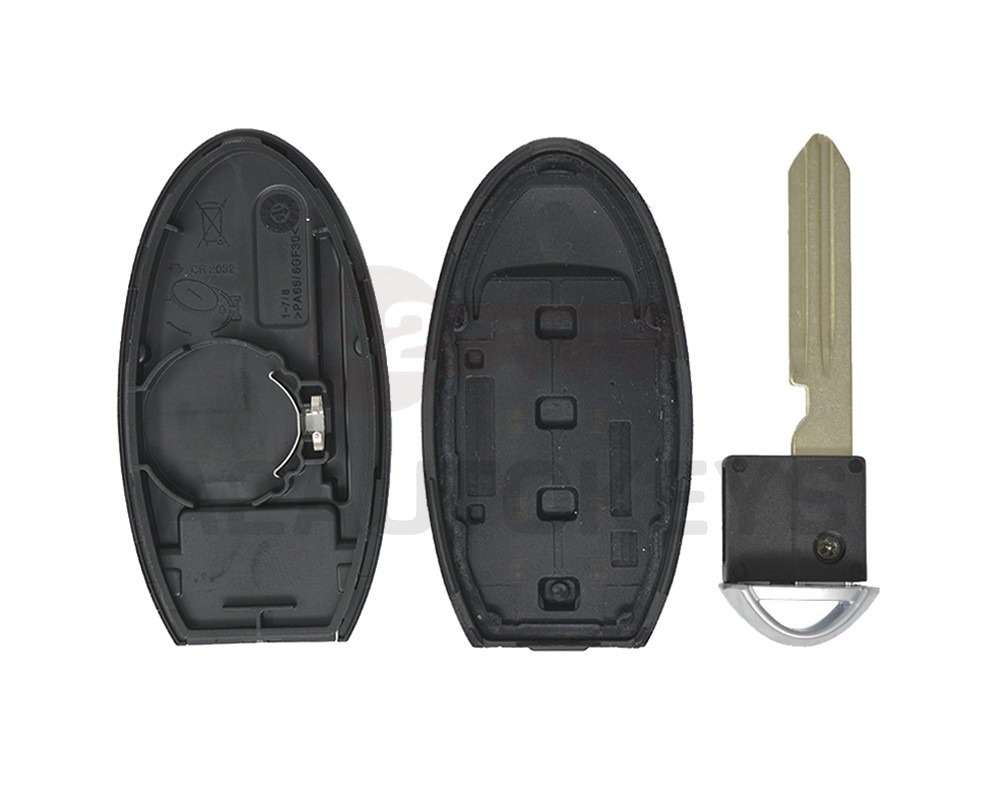 Nissan Altima 2013-2018 Smart Remote Key Shell 3+1 Button Left Battery Type