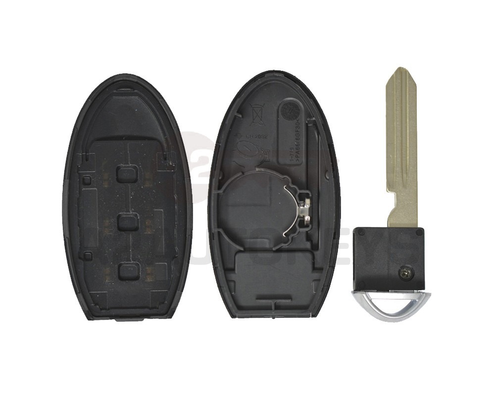 Nissan Smart Key Remote Shell 3 Buttons With Side Groove Right Battery Type