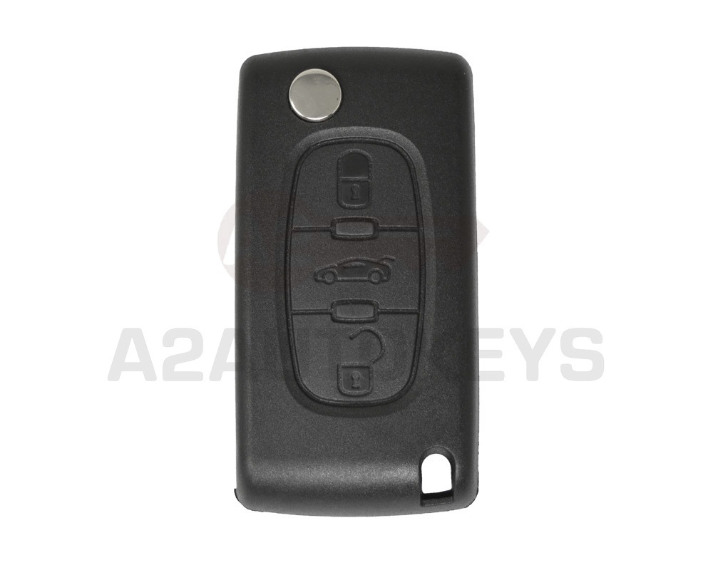 Peugeot 407 Flip Remote Key Shell Sedan Trunk Type with Battery Holder