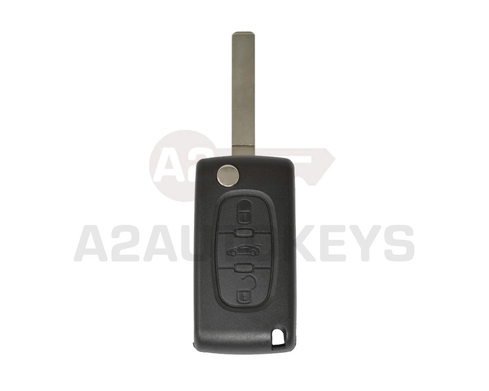 Peugeot 407 Flip Remote Key Shell Sedan Trunk Type with Battery Holder