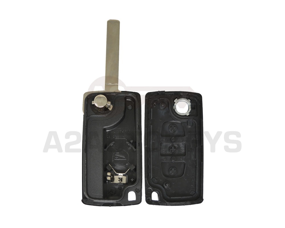 Peugeot 407 Flip Remote Key Shell Sedan Trunk Type with Battery Holder