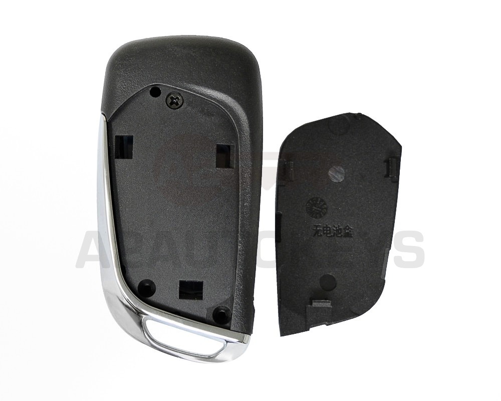 Peugeot Flip Remote Key Shell 2 Button Chrome without Battery Holder Modified