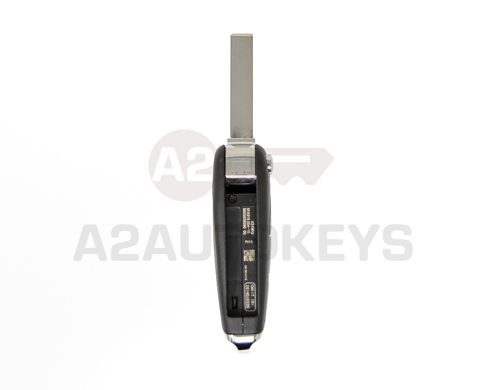 Peugeot Flip Remote Key Shell 2 Button Chrome without Battery Holder Modified