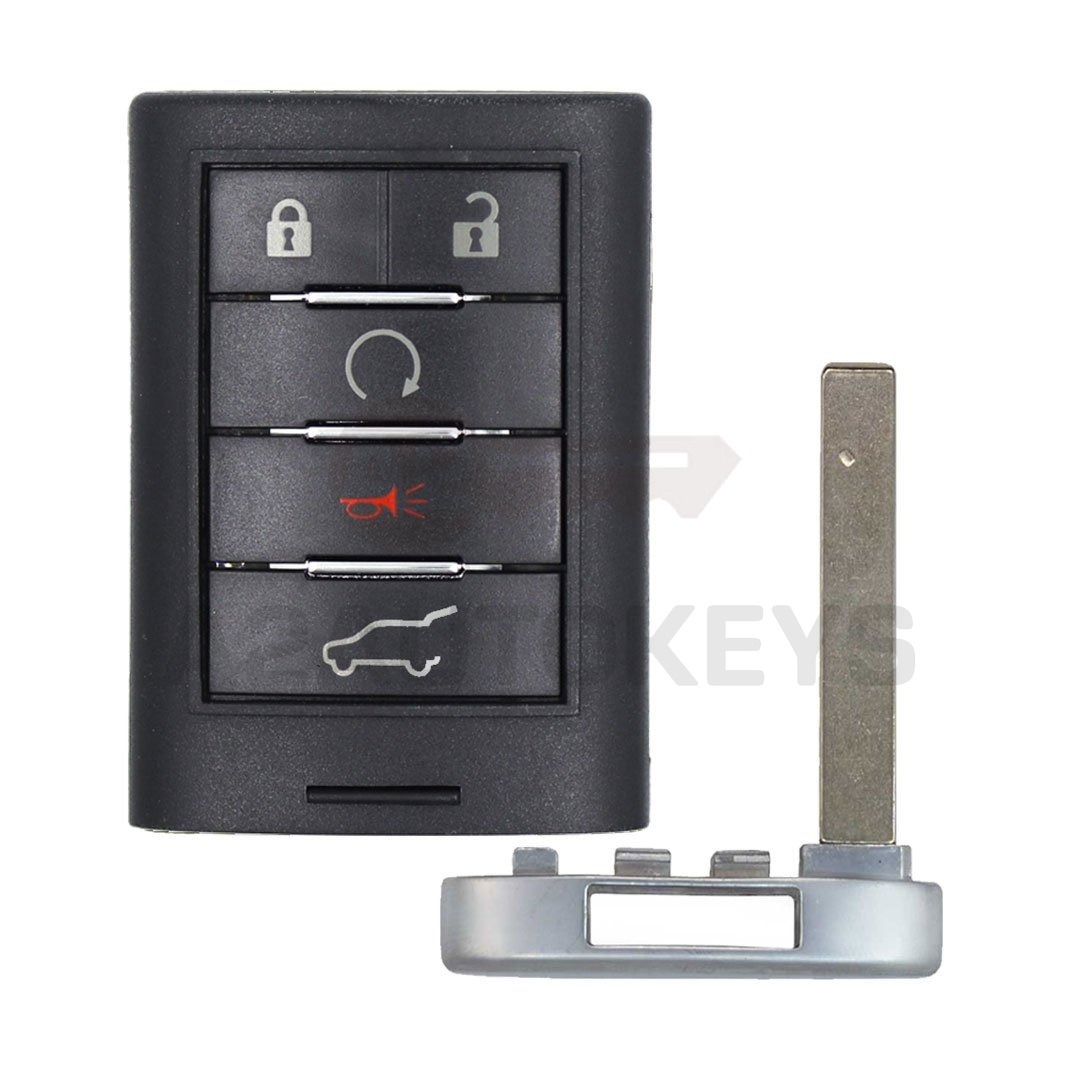 Cadillac 2012 Smart Remote Key Shell 5 Buttons With Laser Blade