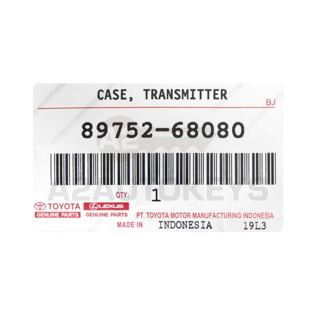 Toyota Yaris 2014 Remote Key Shell 2 Buttons 89752-68080