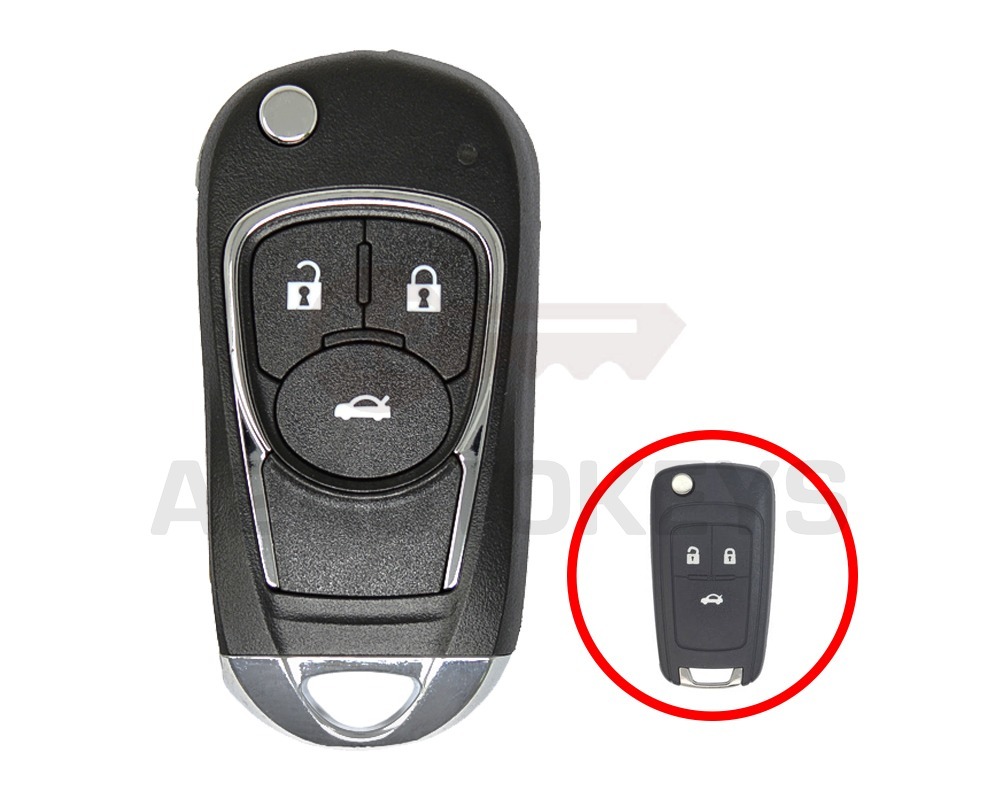Opel Flip Remote Key Shell 3 Buttons Modified Type