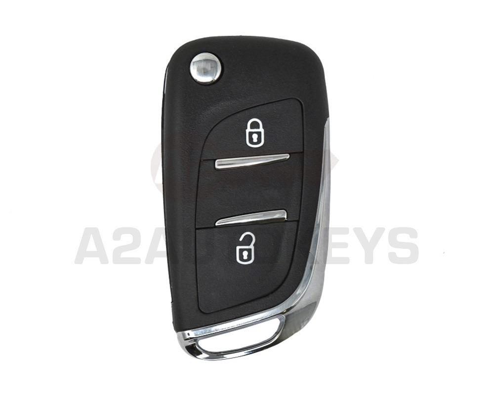 Citroen Flip Remote Key Shell 2 Button with Battery Holder