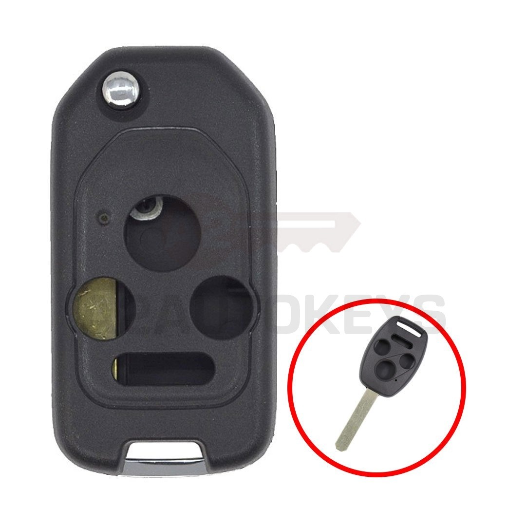 Honda Modified Flip Remote Shell 3+1 Buttons