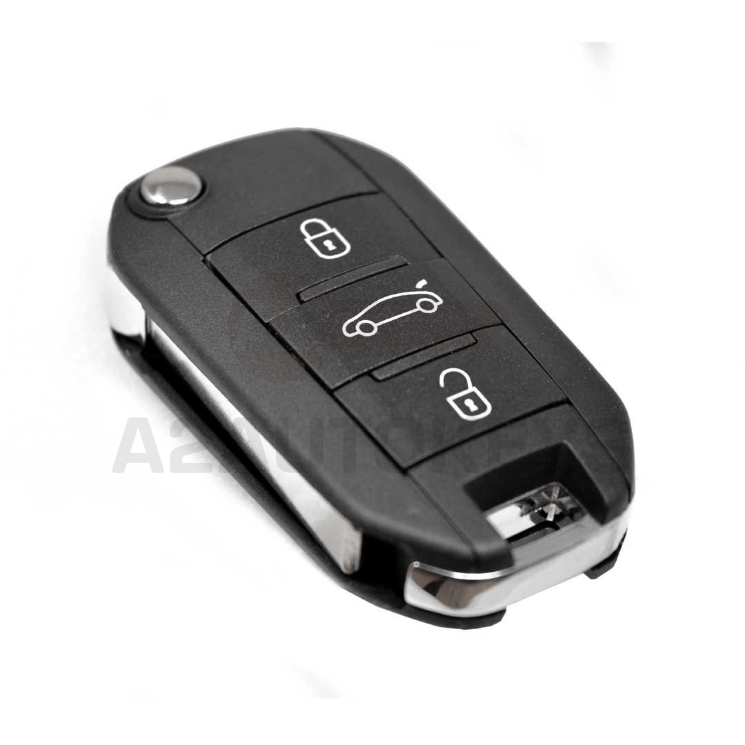 Peugeot 301 508 Citroen C-Elysee C4-Cactus Flip Remote Key 433MHz 3 Buttons FCC ID: 9807343377 / 2013DJ0113