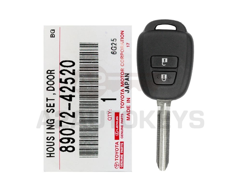 Toyota Rav4 Genuine Remote Key Shell 2016 With Transponder H 2 Buttons 89072-42520 / 89072-42521