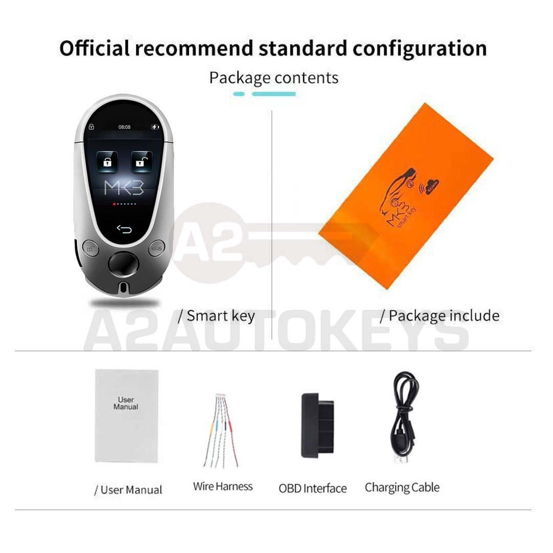 LCD EN700 Smart Key PKE System For All Keyless Car Mercedes Benz Style Silver Color