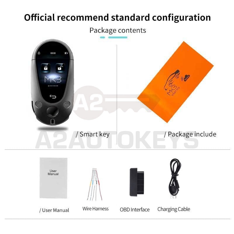 LCD EN700 Smart Key PKE System For All Keyless Car Mercedes Benz Style Black Color