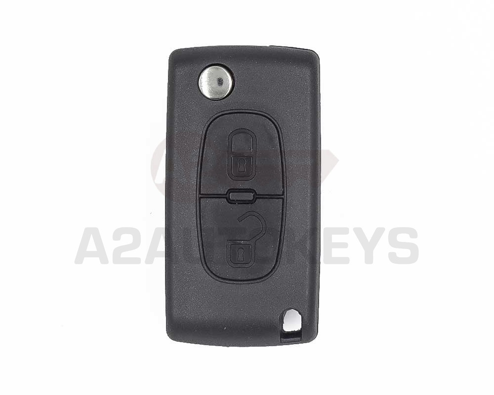 Peugeot 308 3008 5008 Citroen Berlingo 0536 Model Flip Remote Key 2 Buttons 433MHz ASK VA2 Blade