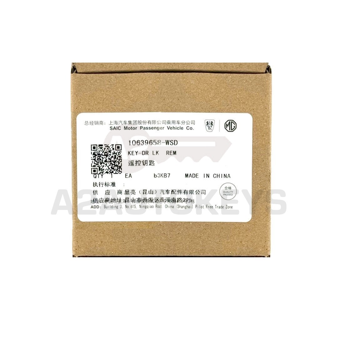 MG EHS, EZS, HS, RX5, WHALE Genuine Smart Remote Key 3 Buttons 433MHz 10639658-WSD White